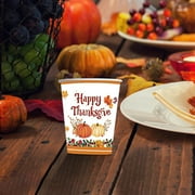 YAMB Thanksgiving Party Supplies Dinnerware, Fall Pumpkin Dinnerware,Cutlery for Autumn Friendsgiving Party Decorations, Serve 24 Guests, Disposable Decorative Tableware Paper Set
